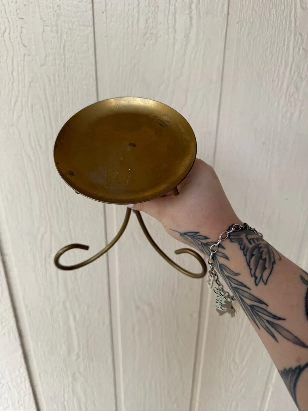 Gold Metal Candle Pillar Holder
